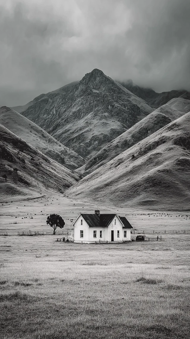 Bolivian Landscape 1954: Exile, House, Mountains