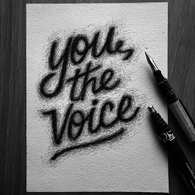 Youre the Voice Handwritten Ink Art