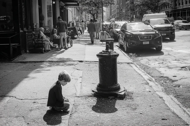Child on NYC Street: Vivian Maier Style