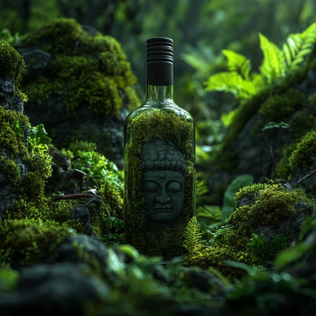 Buddha Garden Bottle Dark Fantasy