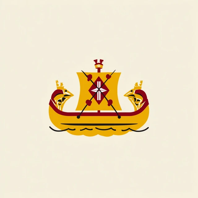 Medieval King Boat Logo Vector Design