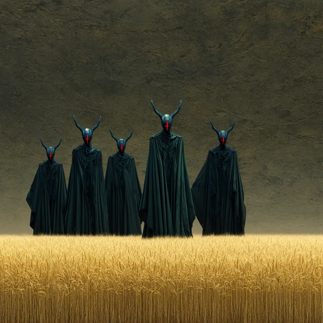 Horror Demons in Wheat Field Artwork