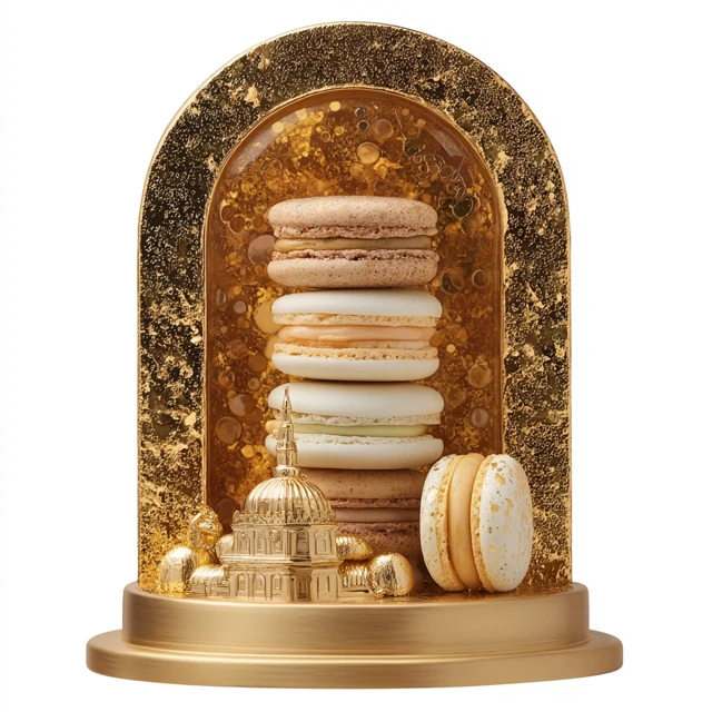 Golden Laduree Macaron Arch Dessert