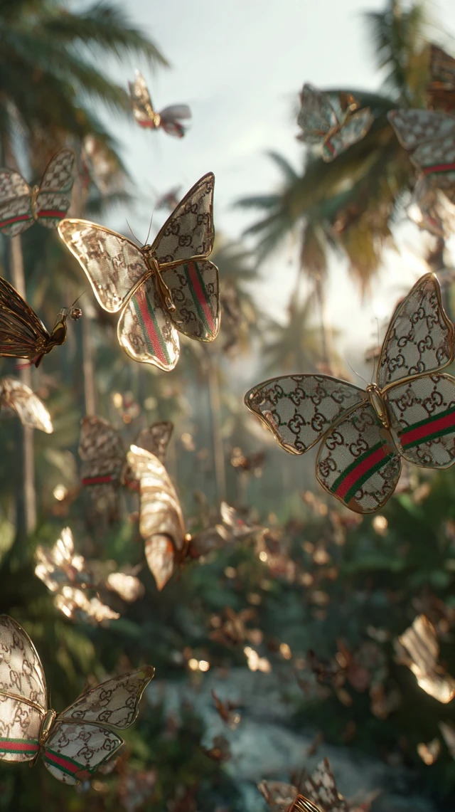 Gucci Butterflies Jungle Luxury Fashion Photo