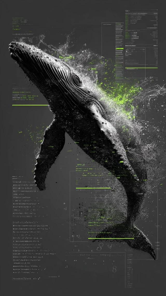 Digital Whale Cyberspace Poster Art