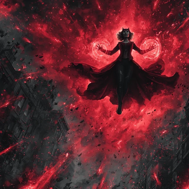 Scarlet Witch Epic Battle Chaos Magic Red and Black