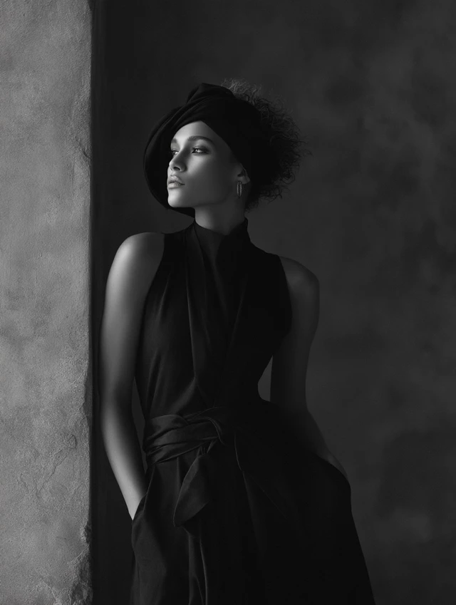 Fashionable Woman in Surreal Editorial Style
