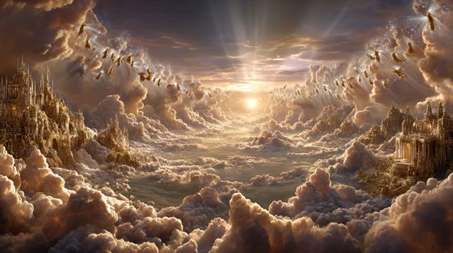 Celestial Choir Divine Scene Angels Worship Heaven