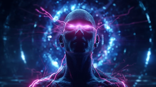 Futuristic Consciousness Neon Energy and Space