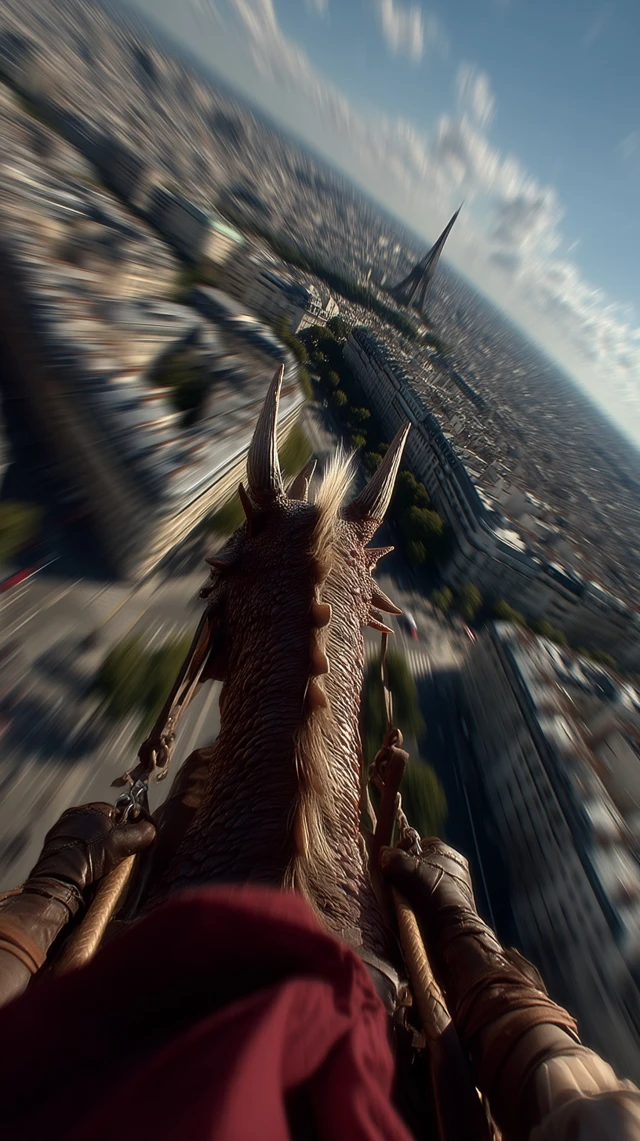 Dragon Ride Over Paris Ultra Realistic