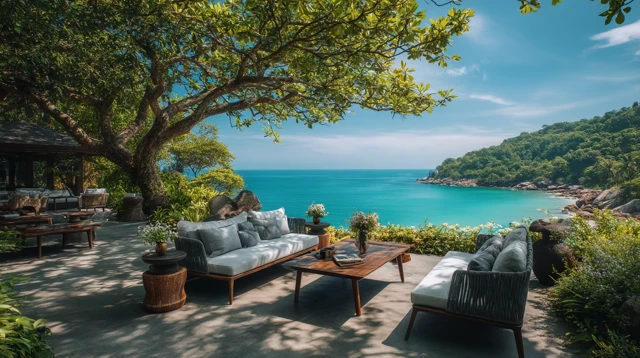 Luxury Tropical Lounge Ocean View Relaxation Paradise