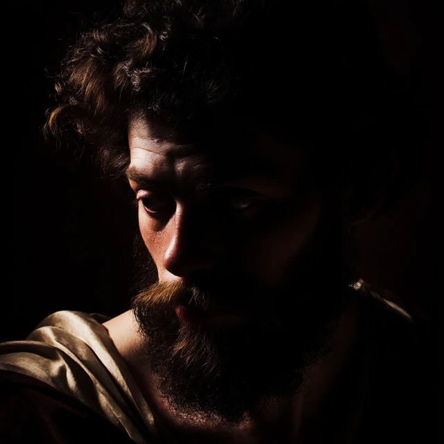 Caravaggio Inspired Portrait Spotlight and Shadows