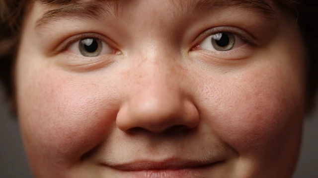 Close Up Portrait of a Chubby Child Smiling