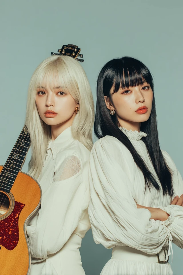 Japanese Female Duo Guitar and Fashion Magazine Aesthetic