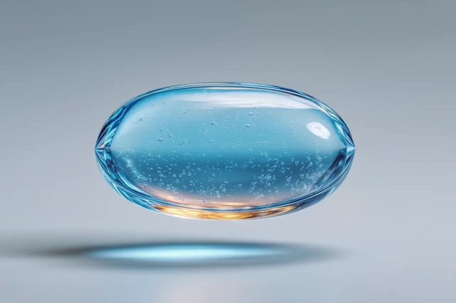 Blue Pharmaceutical Pill Hyper Detailed Transparency