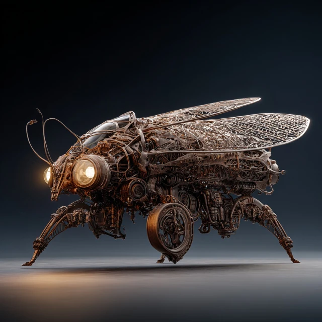 Biomechanical Insect Vehicle Dystopian 3D Render