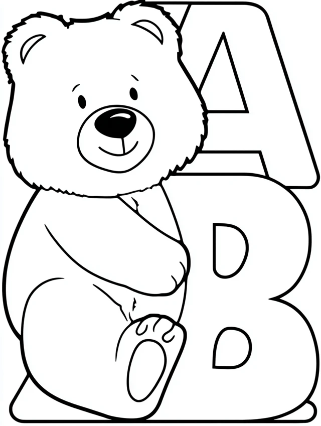 Coloring Page B is for Bear ABCs for Kids