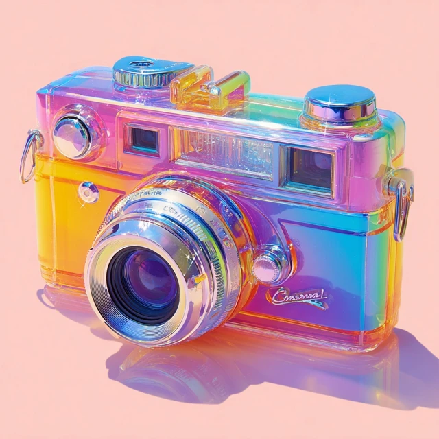 Lisa Frank Inspired Camera Colorful Fun Design