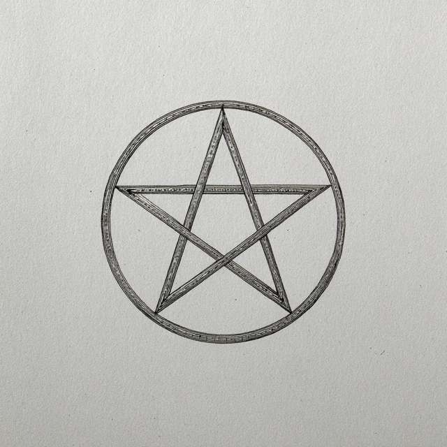 Pentagram Pencil Drawing by Theodor Kittelsen Art