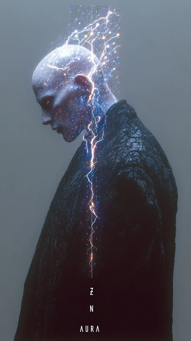 Surreal Portrait of Cosmic Aura