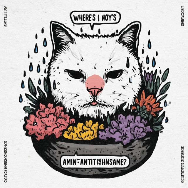 Allergic Cat Funny Graphic Design
