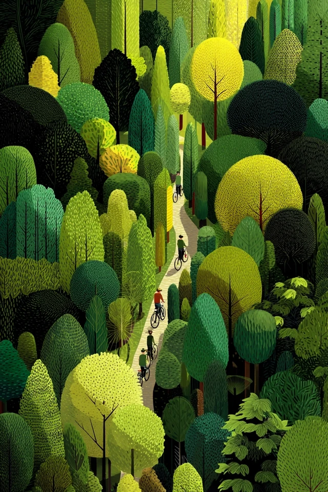 Surreal Forest Path Illustration