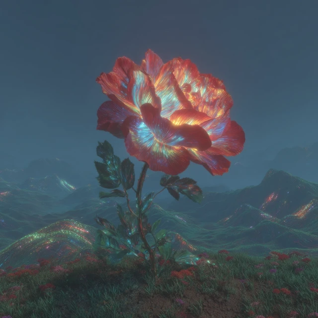 Glowing Rose 3D Render