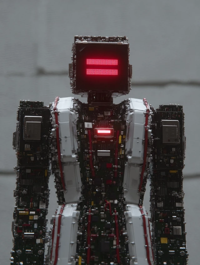 Cyber Robot in Oversized Outfit - Hyper Realistic