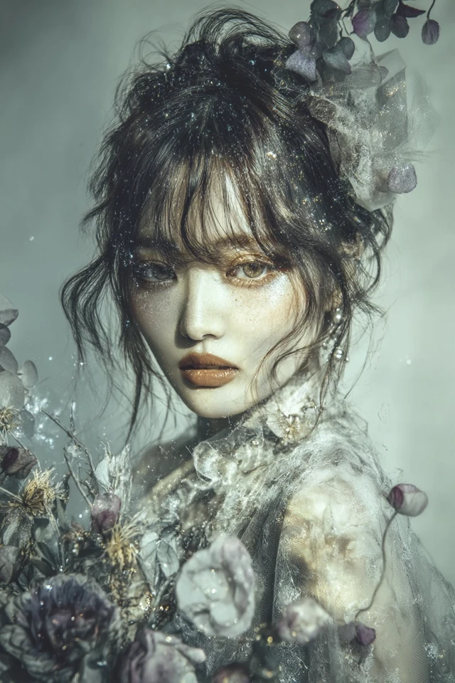 Mysterious Woman Portrait Pale Light