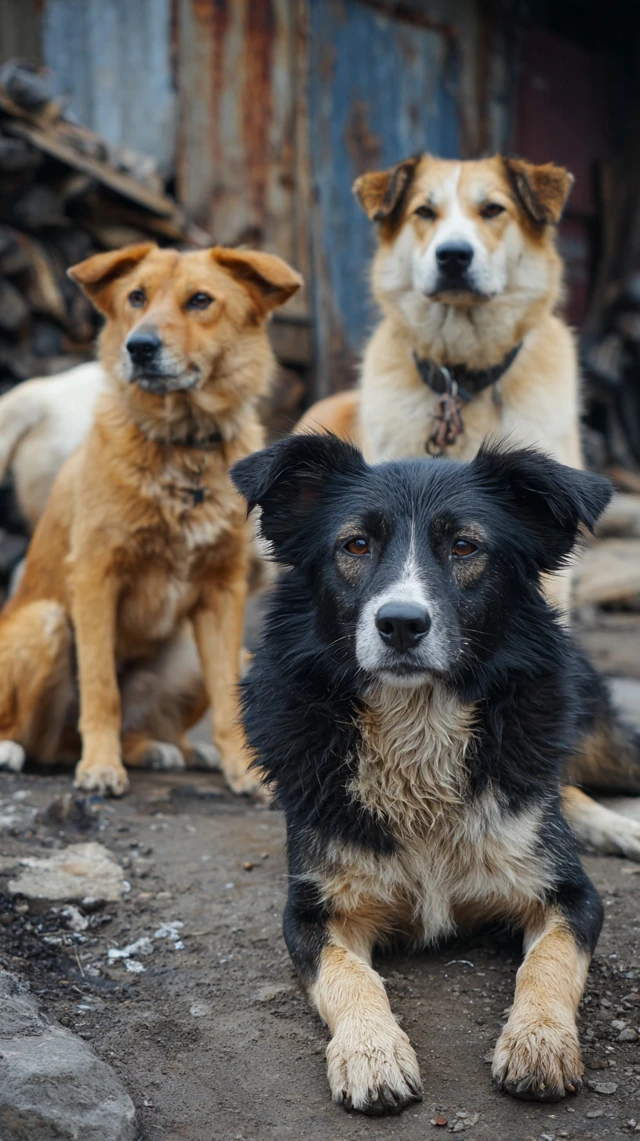 Group of Dogs Posing Adorably