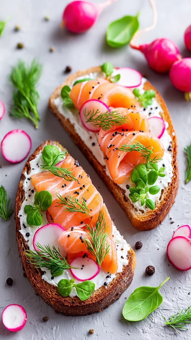 Smorrebrod with Smoked Salmon and Dill