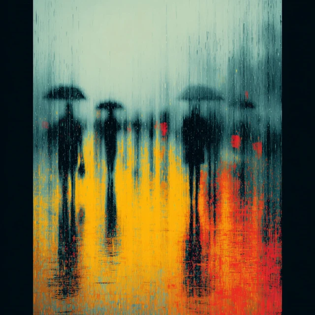 Rainy Day Pop Art Street Scene