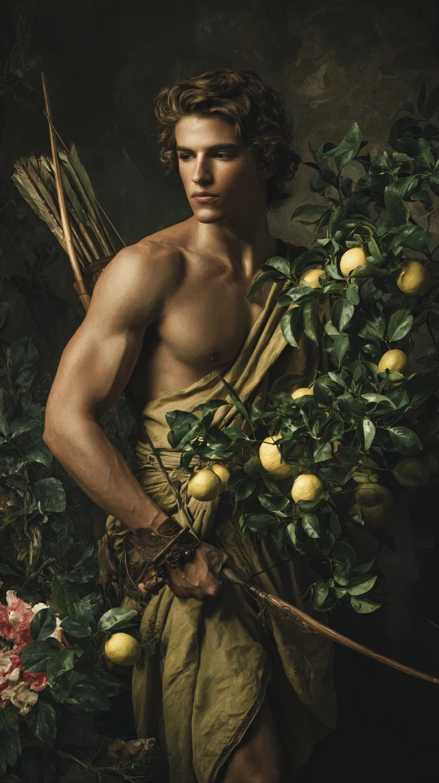 Handsome Greek Archer Baroque Oil Painting