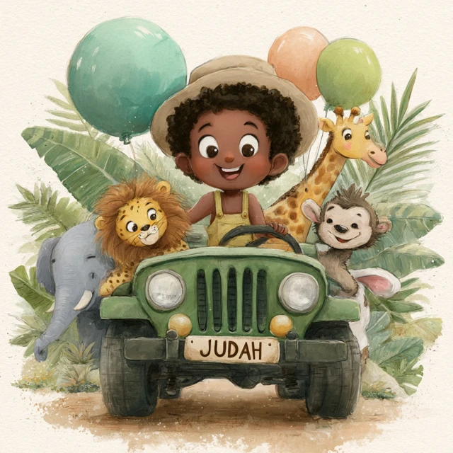 Safari Adventure Watercolor Illustration for Children