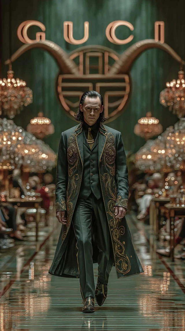 Gucci Runway Elegance Model Inspired by Tom Hiddleston