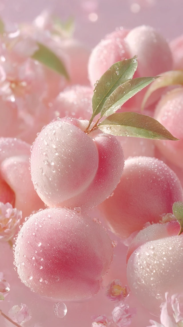 Dreamy Peach CloseUp Soft Plump Pastel Pink Fruit