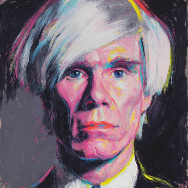 Andy Warhol Painting Neon Portrait Art