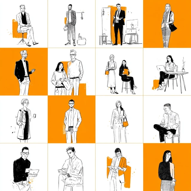Minimalist Line Art Illustrations of Professionals