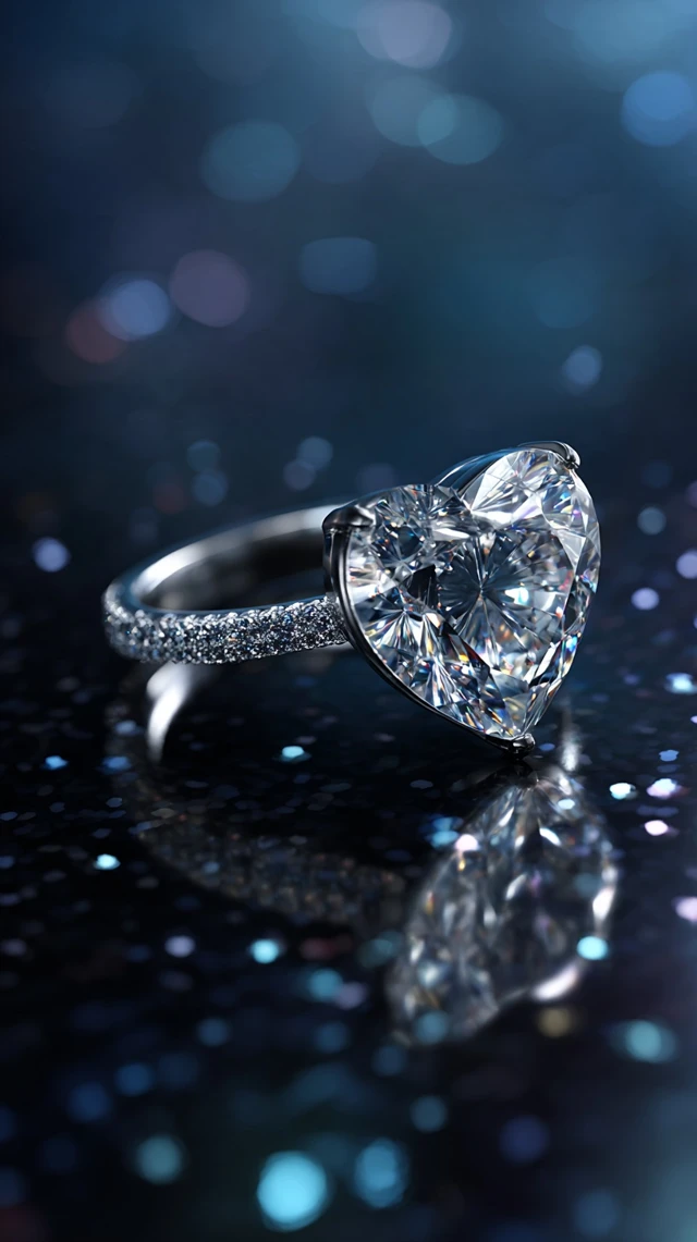 Heart Diamond Ring Luxury Jewelry Photography
