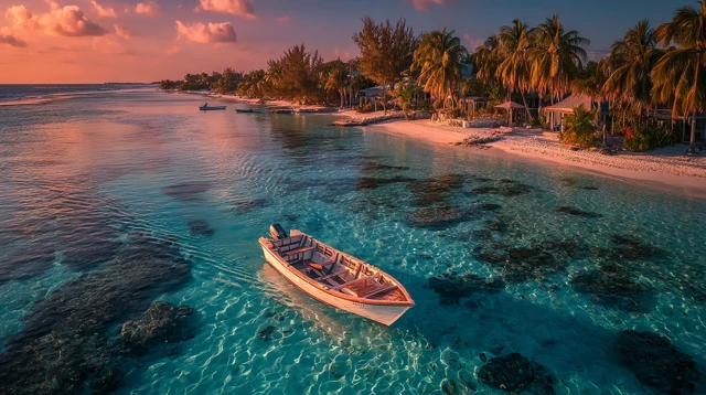Maldives Drone Sunset Paradise