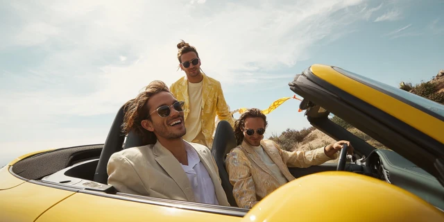Friends in a Porsche Road Trip Adventure