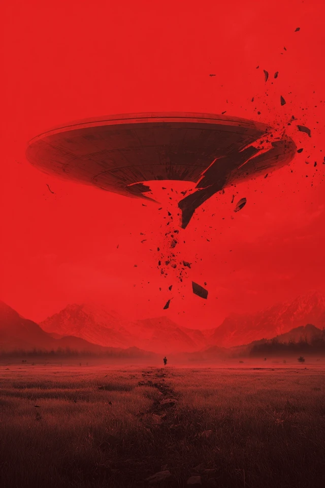 Broken UFO Movie Poster Red Planet Invasion