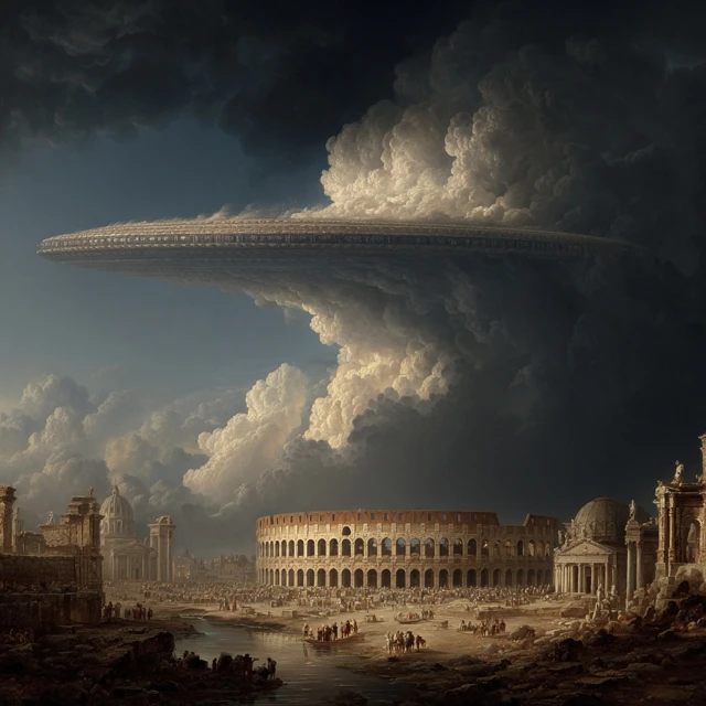UFO Over Ancient Rome and the Colosseum