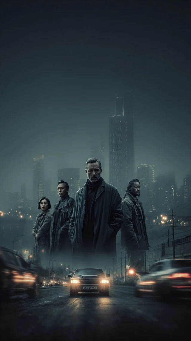 Dark Crime Series Poster Night City