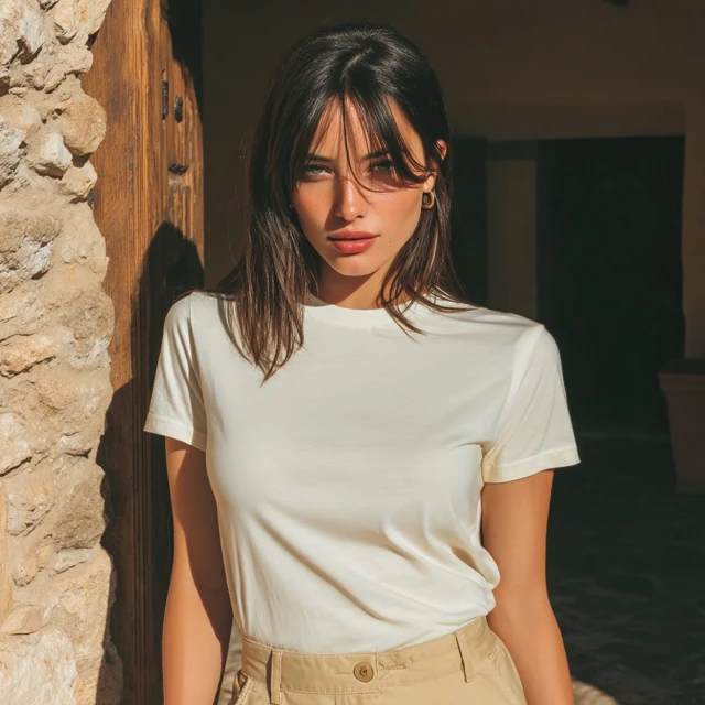 Young Latina Woman in White TShirt