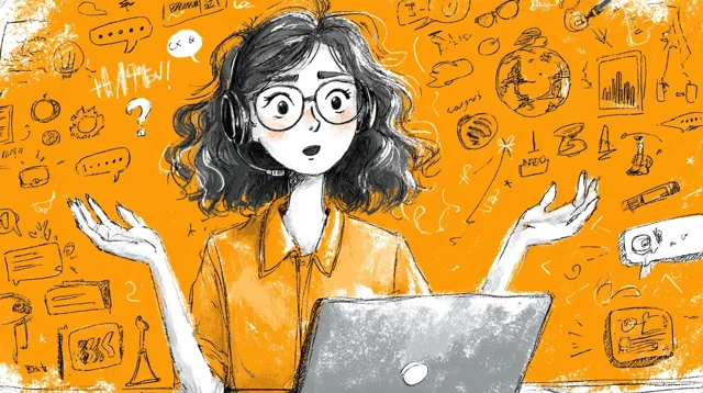 Helpdesk Assistant Illustration Support and Communication