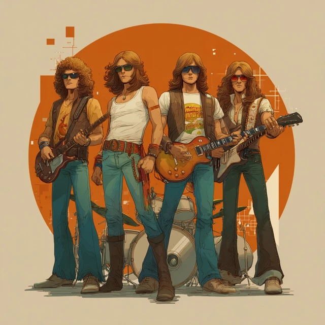 70s Rockband Album Cover Art