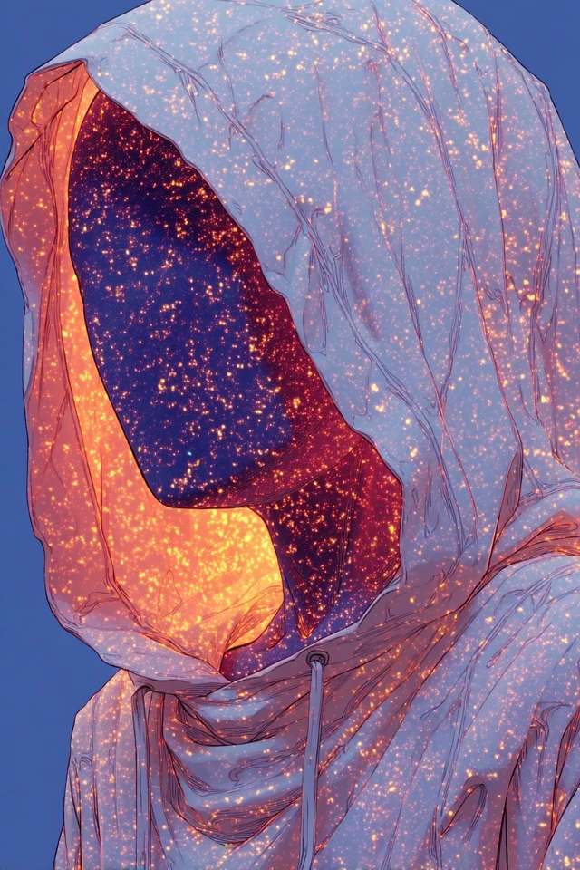 Cosmic Entity Meditating Nebula Face