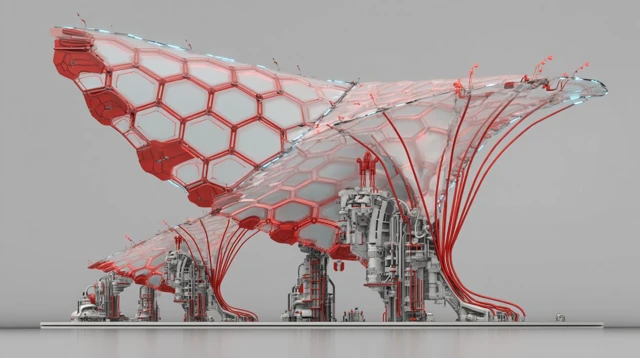 Biomechanical Wing City 3D Model for 3D Printing