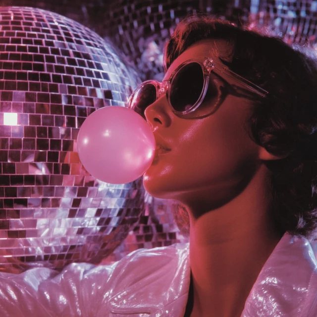 Retro Disco Alligator Woman Bubble Gum